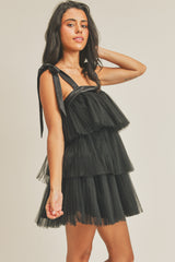 NOVALEE TULLE TRAPEZE MINI DRESS