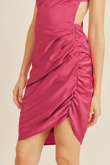 VIENNA SATIN MINI DRESS