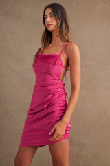 VIENNA SATIN MINI DRESS