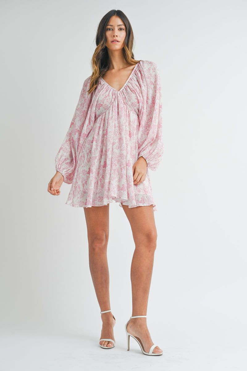 SIA BOTTOM OPEN DOLMAN SLEEVE MINI DRESS