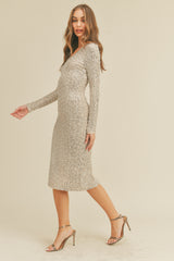 MEGUMI SEQUIN MIDI DRESS
