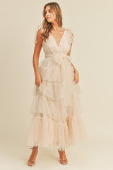 CATALINA MESH TIERED MAXI DRESS