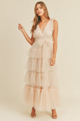 CATALINA MESH TIERED MAXI DRESS