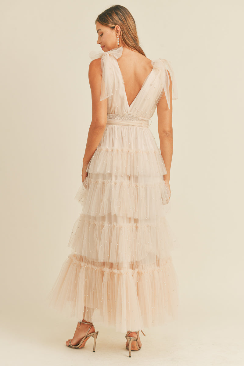 CATALINA MESH TIERED MAXI DRESS