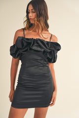 LANDRY BUBBLE RUFFLED DRESS