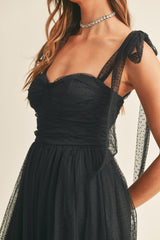 ALIZA RUCHED TIERED MIDI DRESS