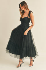 ALIZA RUCHED TIERED MIDI DRESS