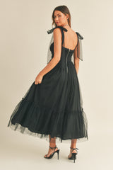 ALIZA RUCHED TIERED MIDI DRESS