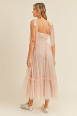 ALIZA RUCHED TIERED MIDI DRESS
