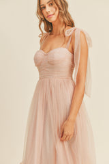 ALIZA RUCHED TIERED MIDI DRESS