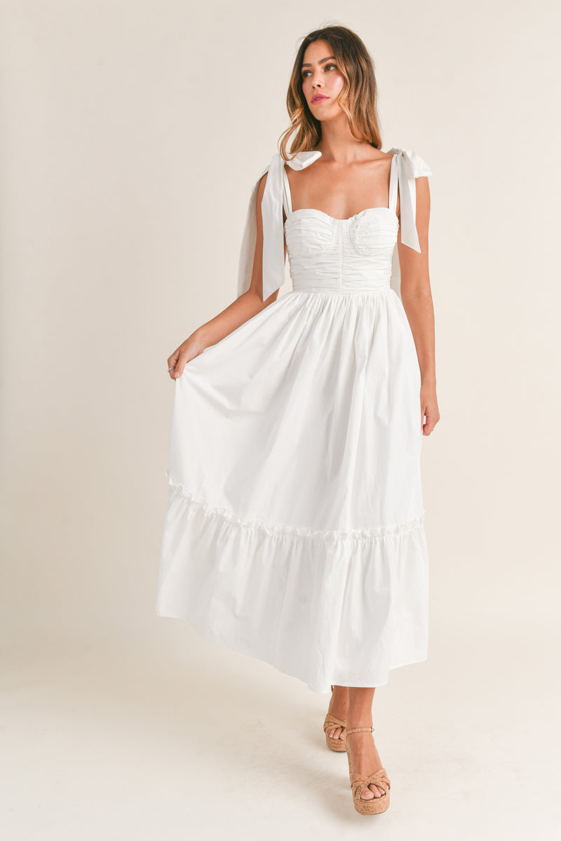 KARLA RUCHED TIERED MIDI DRESS