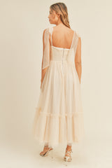 ALIZA RUCHED TIERED MIDI DRESS