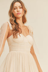 ALIZA RUCHED TIERED MIDI DRESS