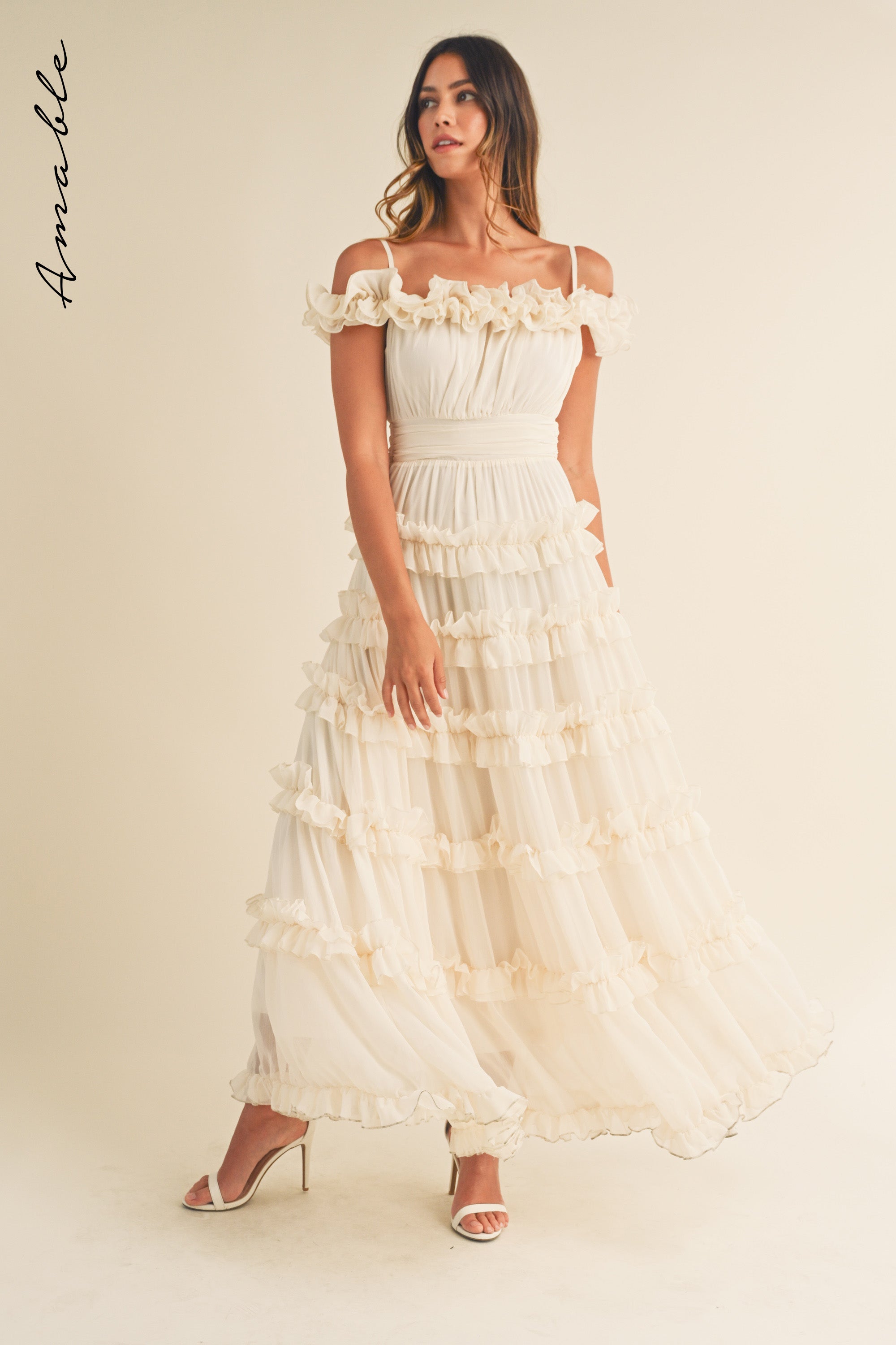 DELPHINE TIERED RUFFLE MAXI DRESS – Mable Clothing
