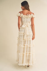 DELPHINE TIERED RUFFLE MAXI DRESS