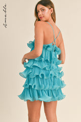 AUSTYN RUFFLED TIERED MINI DRESS