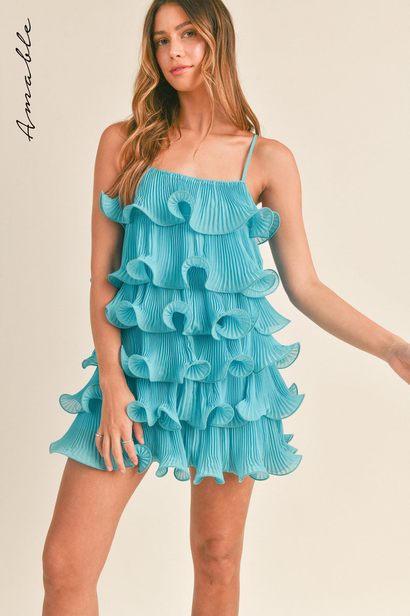 AUSTYN RUFFLED TIERED MINI DRESS