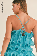 AUSTYN RUFFLED TIERED MINI DRESS