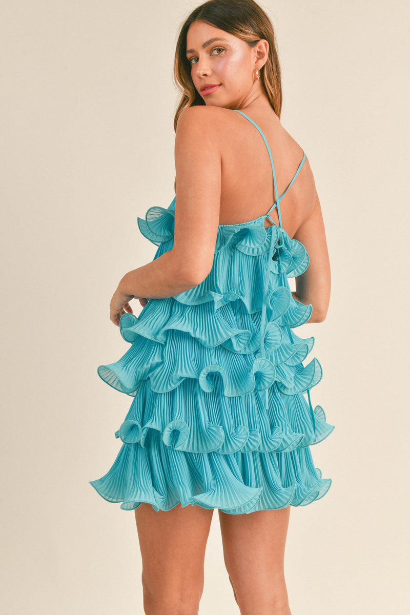 AUSTYN RUFFLED TIERED MINI DRESS