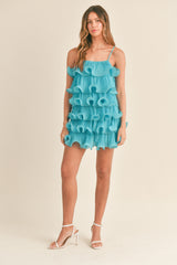 AUSTYN RUFFLED TIERED MINI DRESS