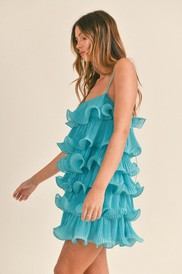 AUSTYN RUFFLED TIERED MINI DRESS