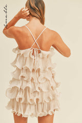 AUSTYN RUFFLED TIERED MINI DRESS