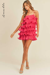 AUSTYN RUFFLED TIERED MINI DRESS