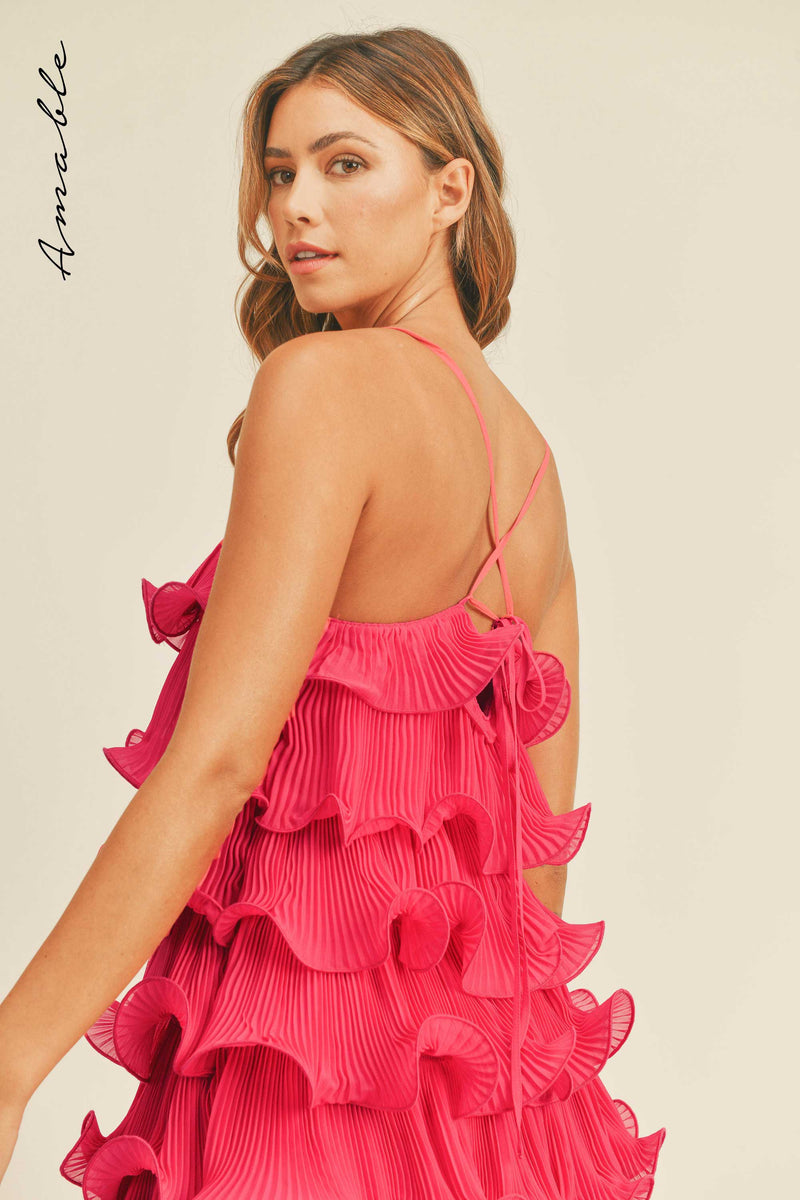 AUSTYN RUFFLED TIERED MINI DRESS