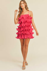AUSTYN RUFFLED TIERED MINI DRESS