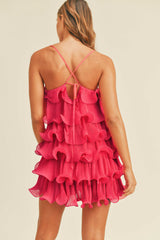 AUSTYN RUFFLED TIERED MINI DRESS