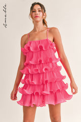 AUSTYN RUFFLED TIERED MINI DRESS