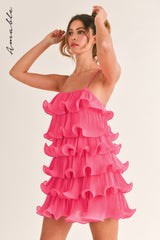 AUSTYN RUFFLED TIERED MINI DRESS