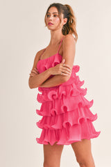 AUSTYN RUFFLED TIERED MINI DRESS