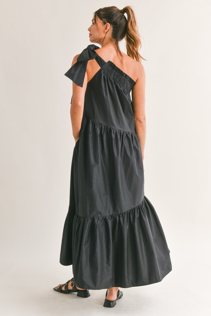 AXELLE ONE SHOULDER TIERED MAXI DRESS