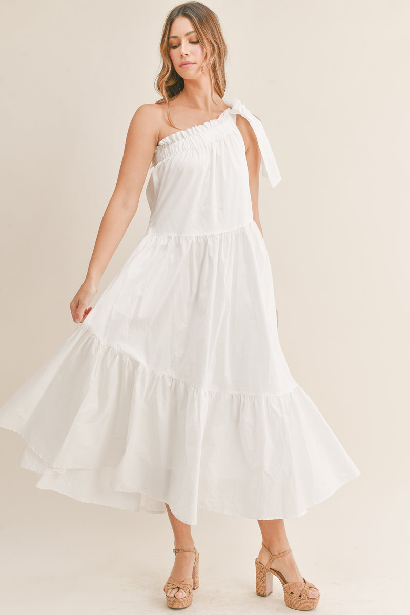 AXELLE ONE SHOULDER TIERED MAXI DRESS