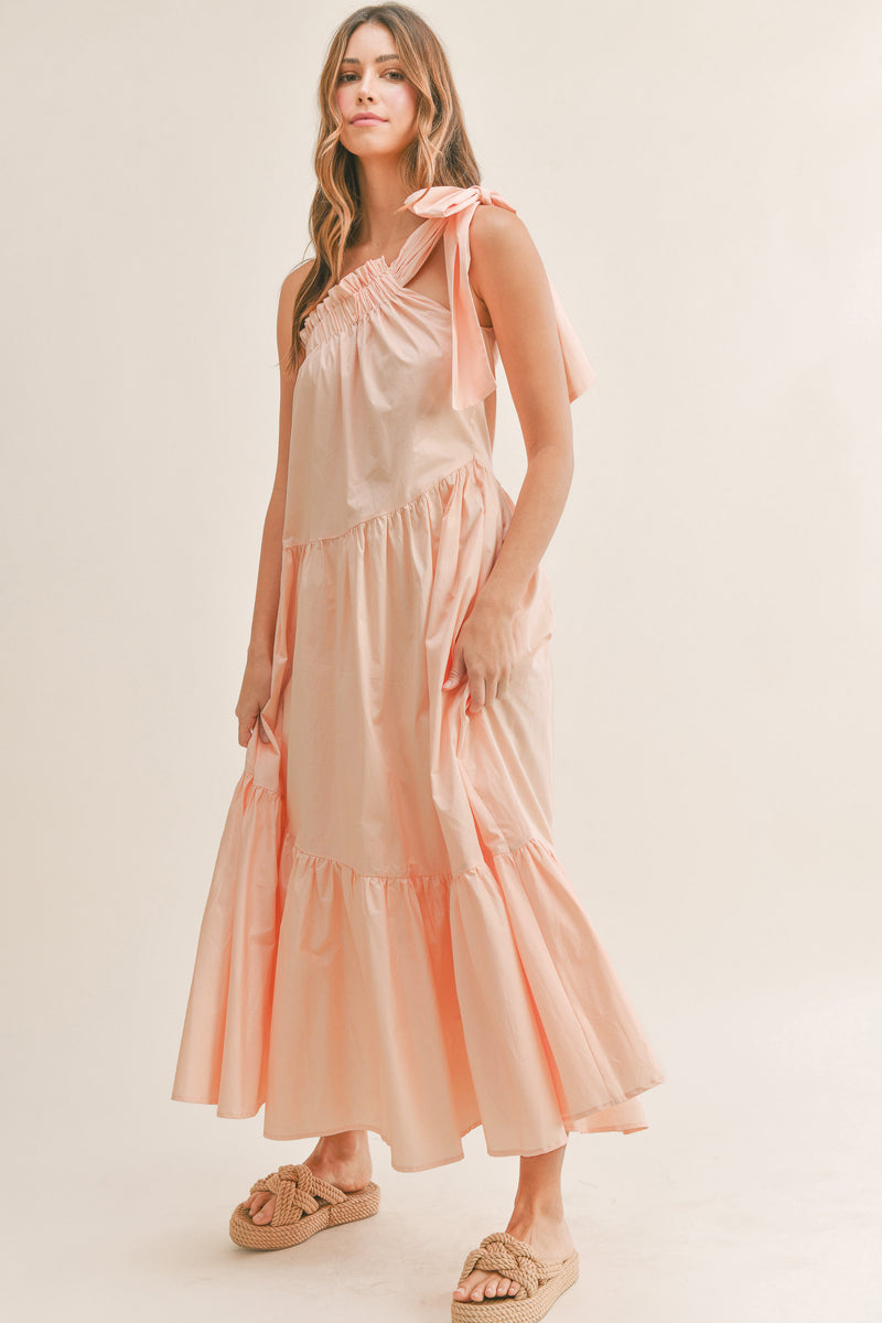 AXELLE ONE SHOULDER TIERED MAXI DRESS