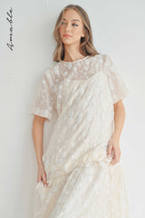 WRENLEE FLORAL ORGANZA DRESS