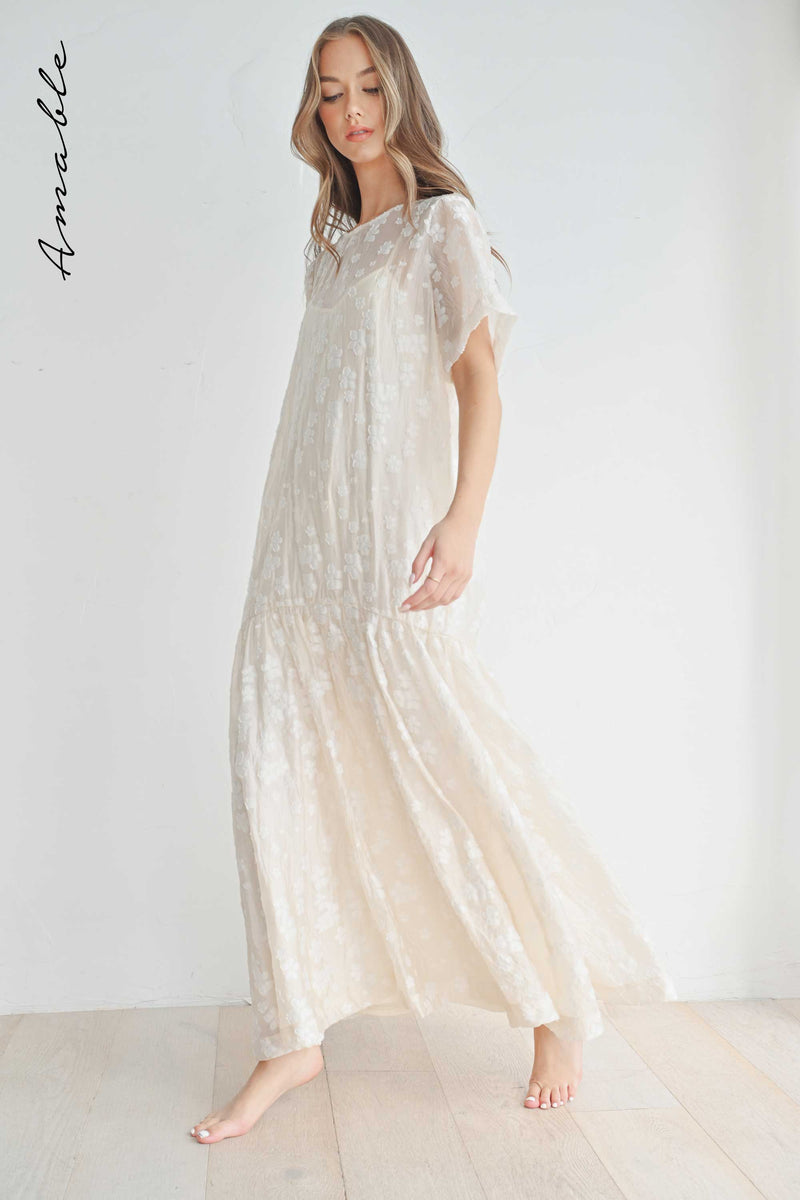 WRENLEE FLORAL ORGANZA DRESS