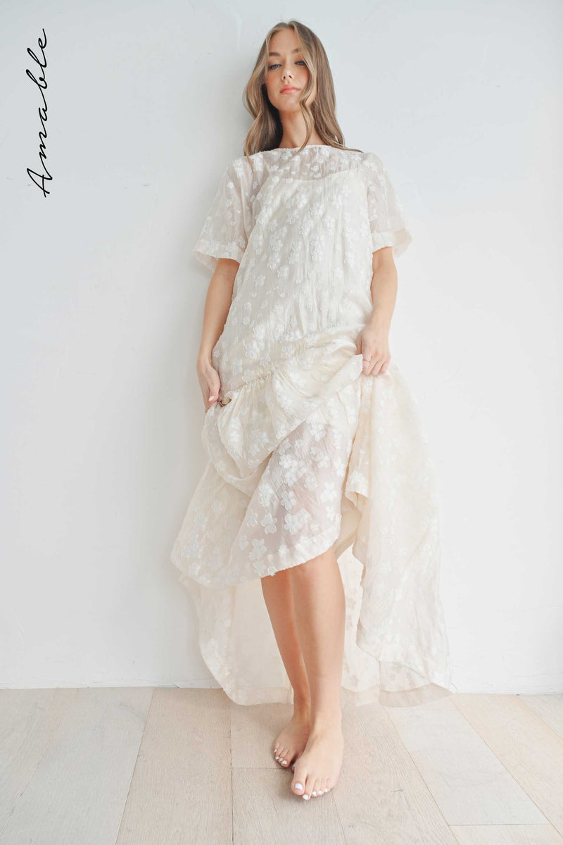 WRENLEE FLORAL ORGANZA DRESS