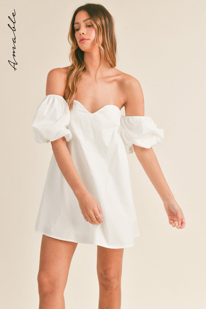 NALA OFF SHOULDER MINI DRESS