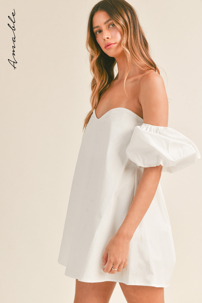 NALA OFF SHOULDER MINI DRESS