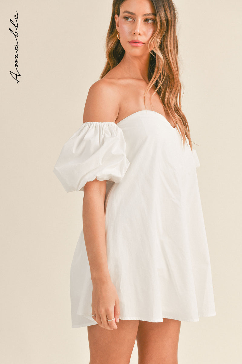 NALA OFF SHOULDER MINI DRESS