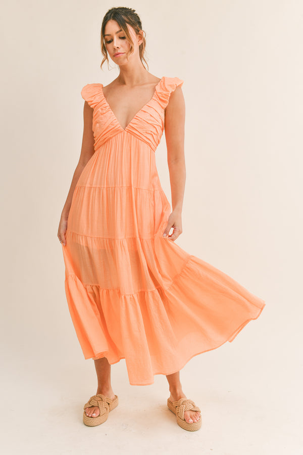 LOLANIEN TIERED SLEEVELESS MAXI DRESS