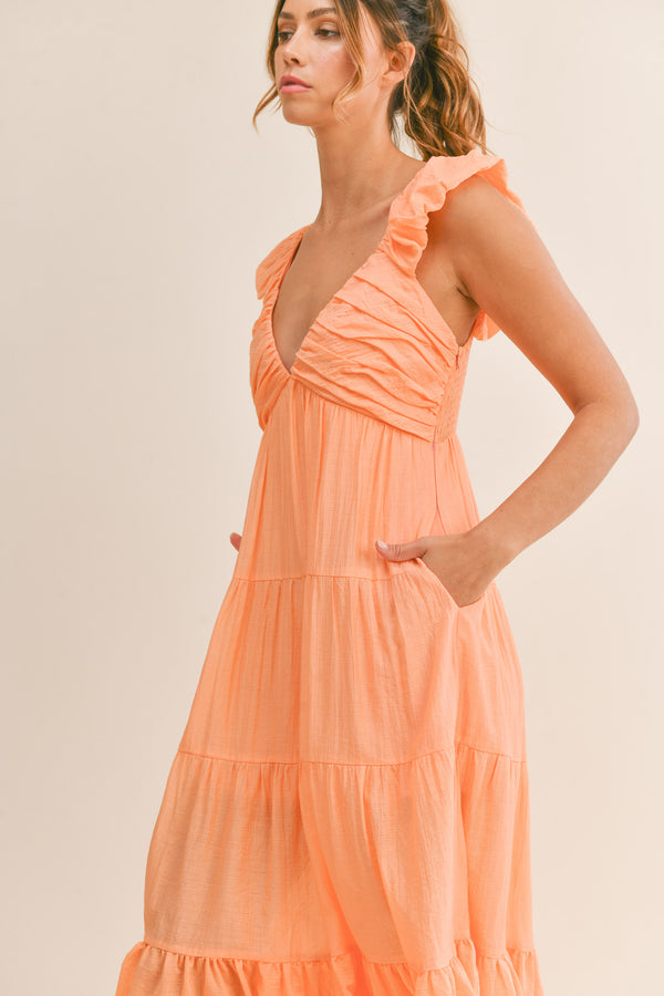 LOLANIEN TIERED SLEEVELESS MAXI DRESS