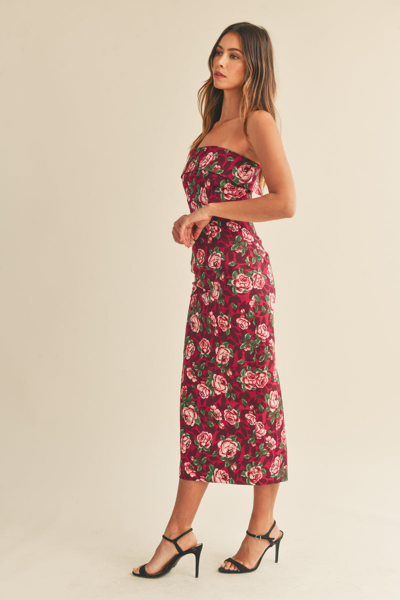 TORRI FLORAL BODYCON TUBE DRESS