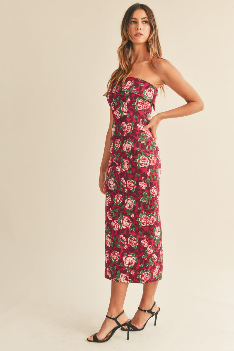 TORRI FLORAL BODYCON TUBE DRESS