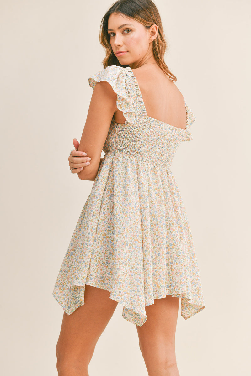 MADELINE RUFFLE SHOULDER DRESS