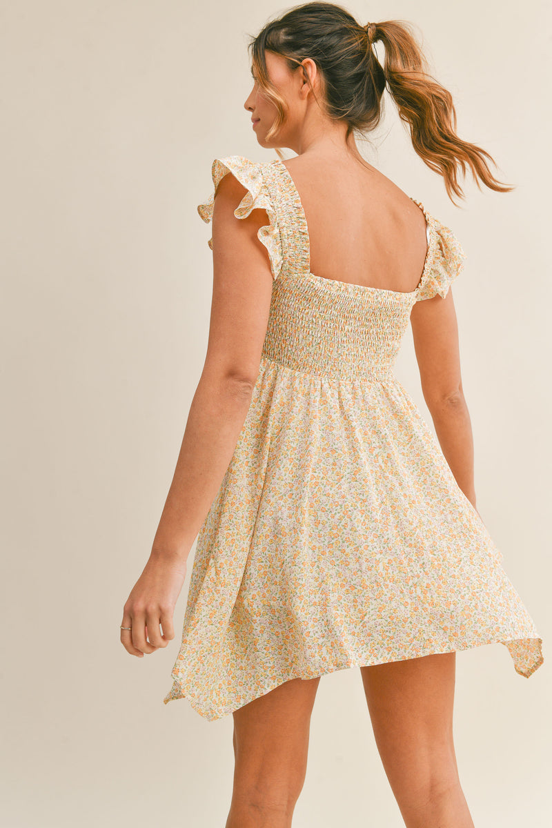 MADELINE RUFFLE SHOULDER DRESS