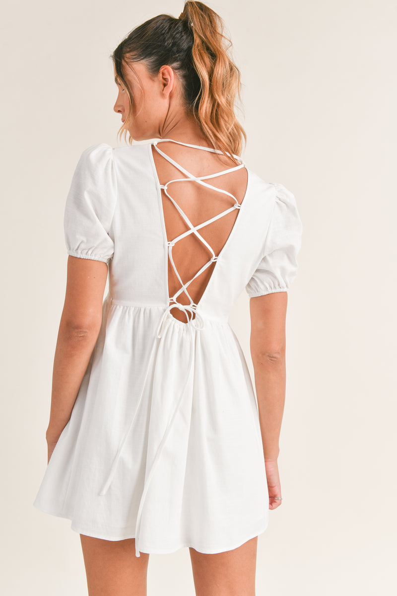 MINA LACE UP MINI DRESS