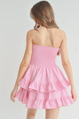 ELODIE SMOCKING TUBE TOP RUFFLE DRESS